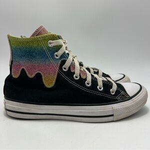 Converse Chuck Taylor All Star Glitter Drip Hi Tops (Juniors/Big Kid 5)